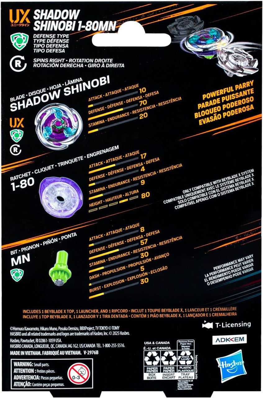 HASBRO Shinobi Shadow 1-80MN Beyblade X Starter