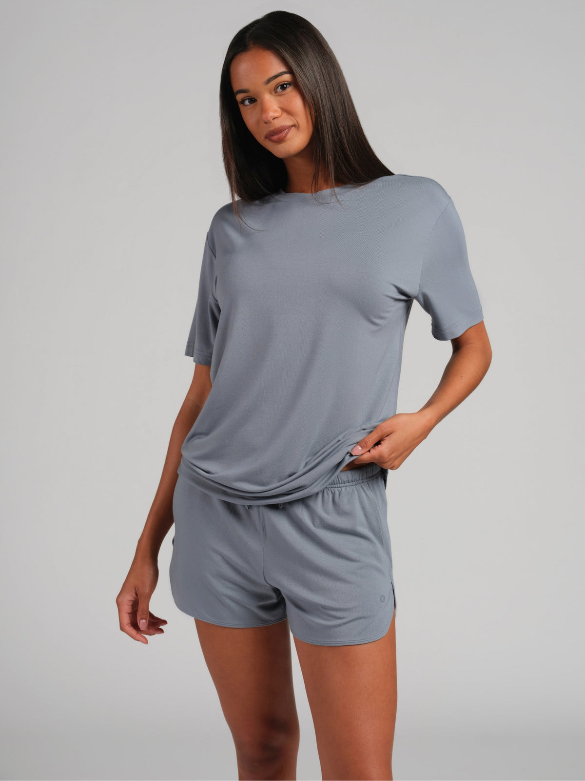 Cloud Lounge Curved Hem Shorts