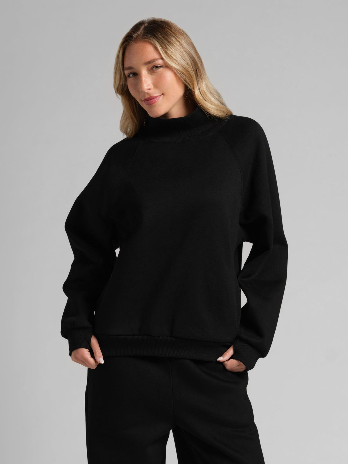 Basic Mock Neck Sweatshirt