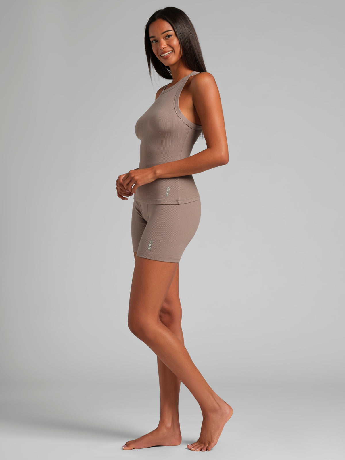 Rib Contour High Neck Tank