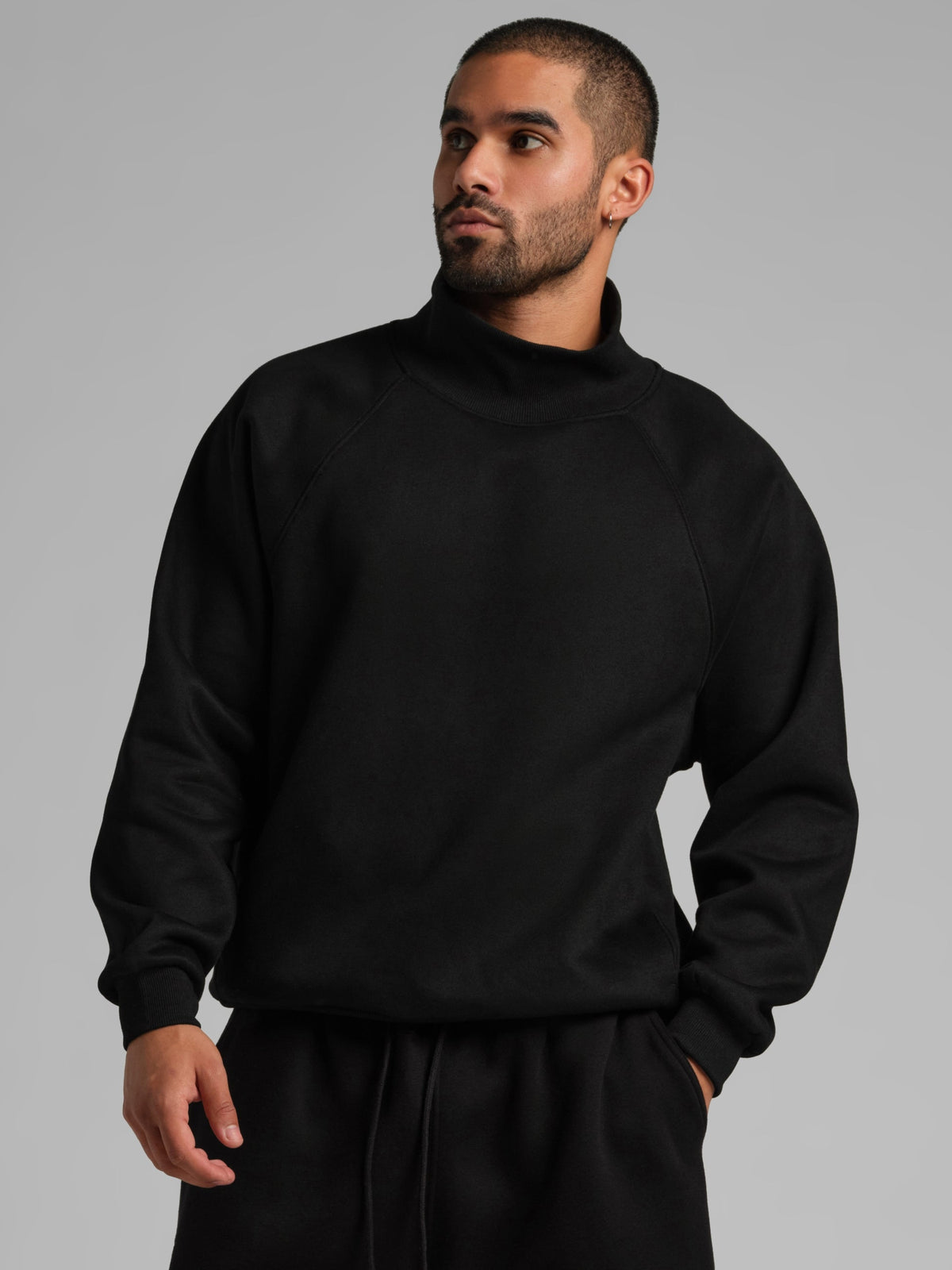 Basic Mock Neck Sweatshirt