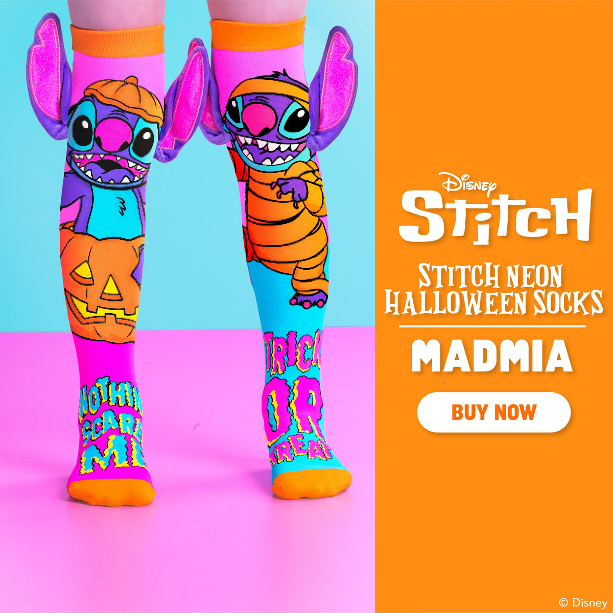 STITCH NEON HALLOWEEN SOCKS