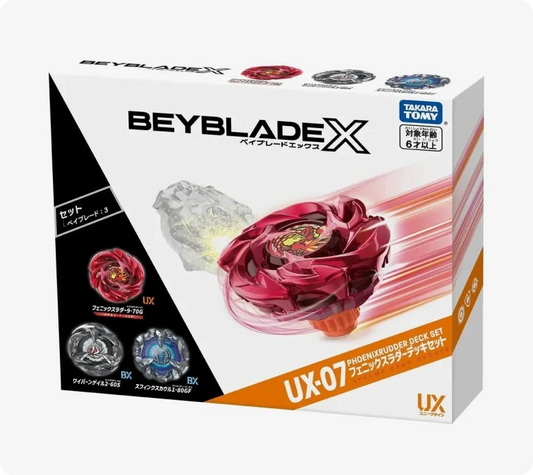 Takara Tomy Beyblade X UX-07 Phoenix Rudder Deck Set