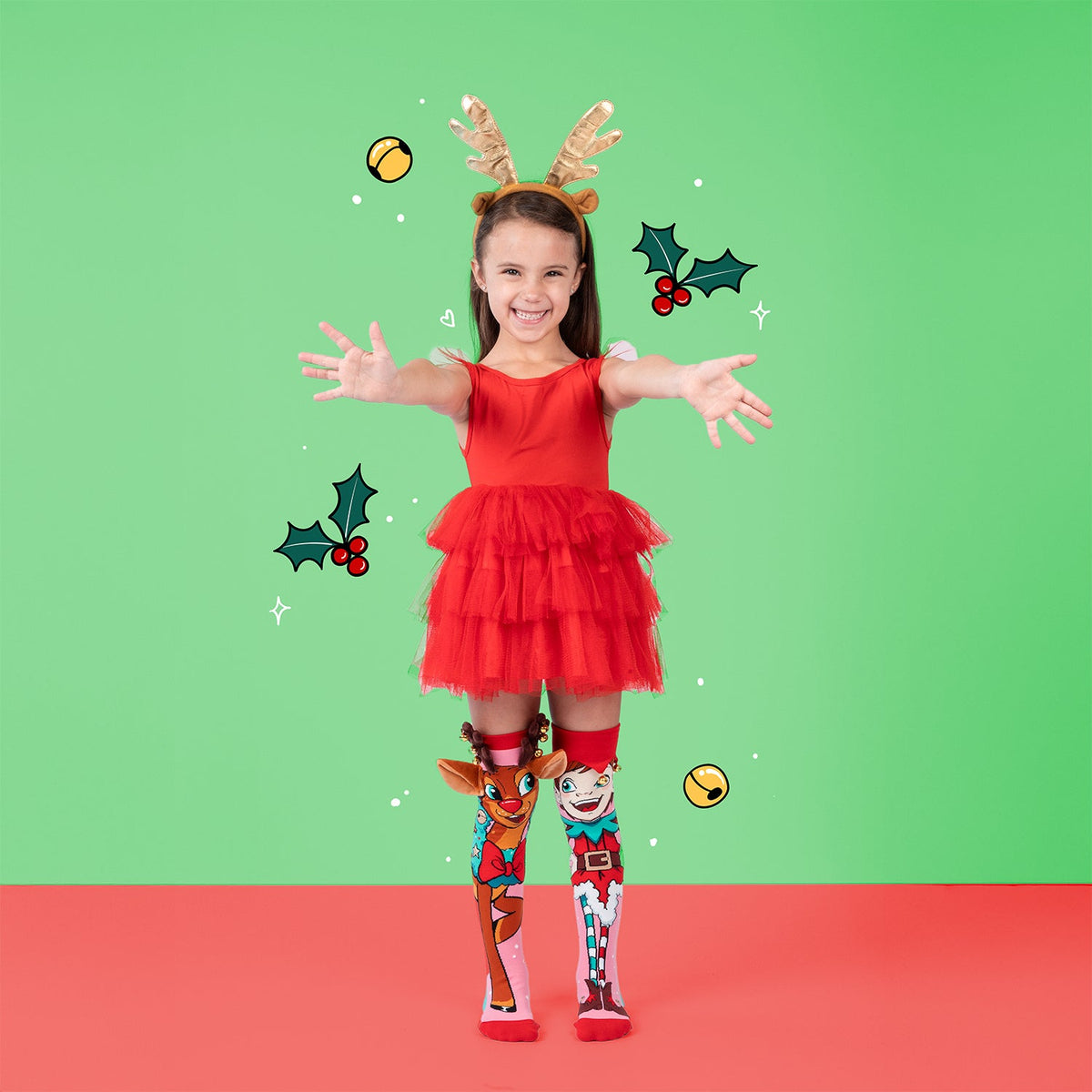 REINDEER AND ELF SOCKS