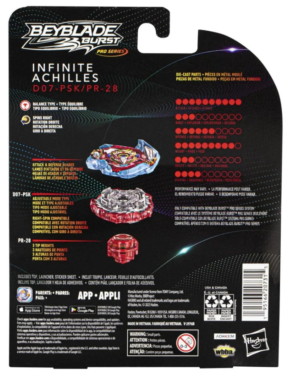 HASBRO Infinite Achilles Burst PRO SERIES Beyblade F7803